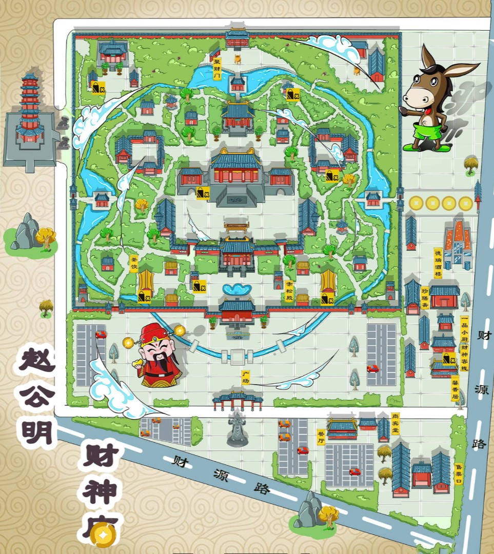 淅川寺庙类手绘地图